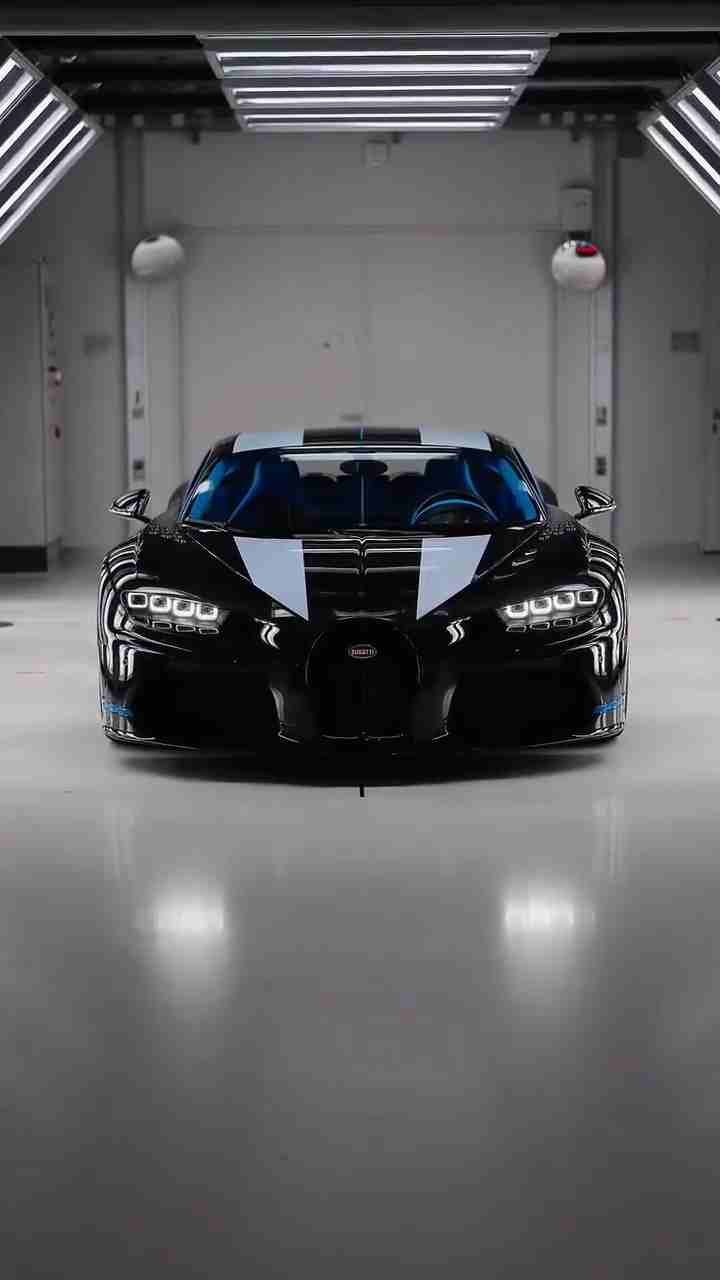 Midnight Prestige Speedster Sleek Black Bugatti-Style Wallpaper for Luxury Car Lovers