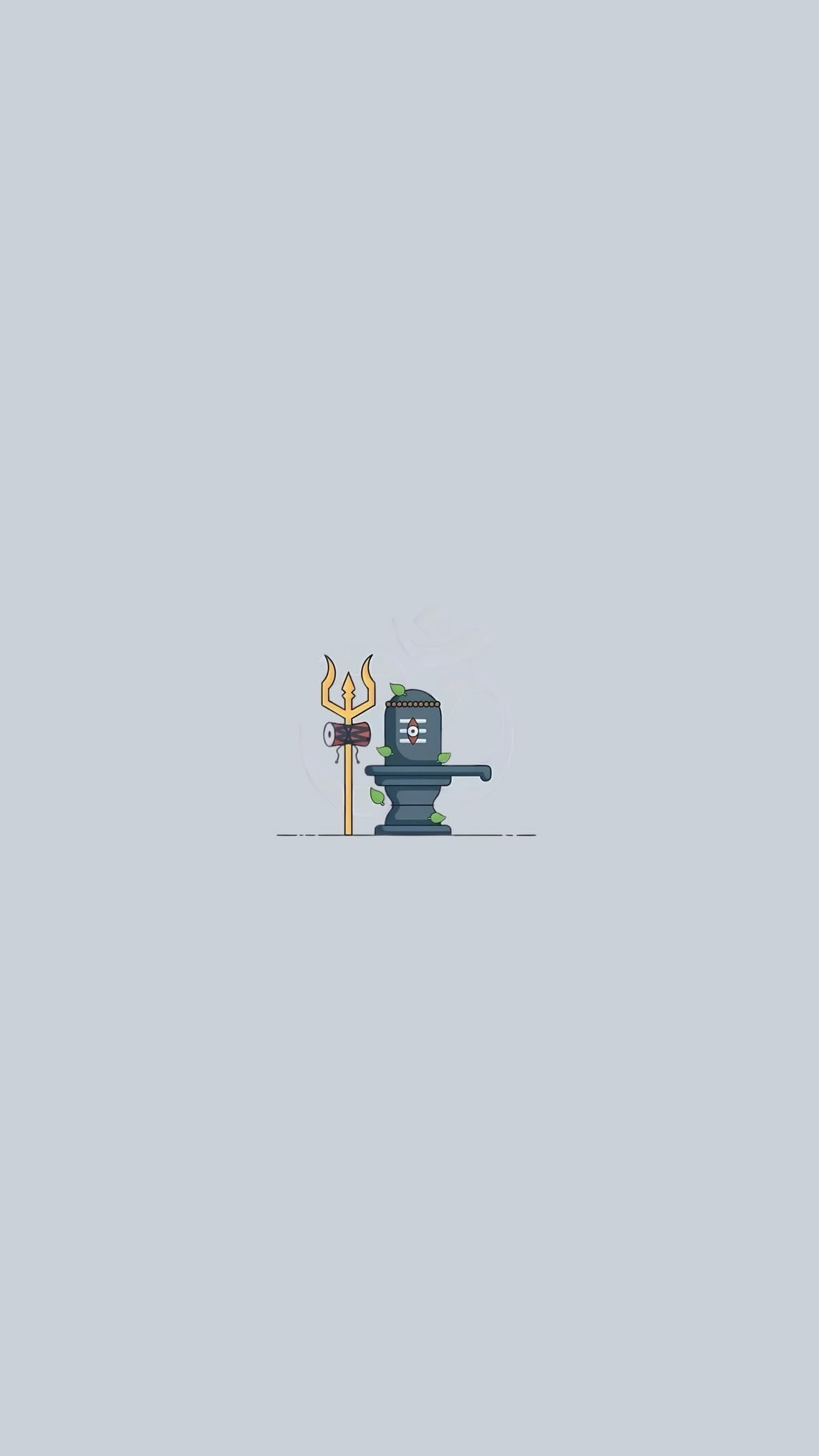 Simple Devotion Minimalist Shivling and Trishula Digital Wallpaper